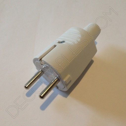 Clavija macho de goma con TT (Blanca o Negra) 2 Clavijas macho de goma con toma de tierra en color blanco