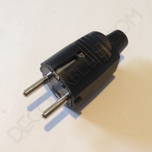 Clavija macho de goma con TT (Blanca o Negra) 1 Clavijas macho de goma con toma de tierra en color negro