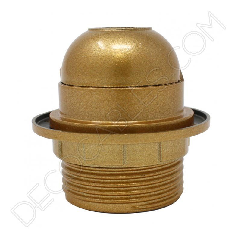 Portalámparas plástico de baquelita dorado para pantallas E27 Portalámparas plástico de baquelita dorado para pantallas E27