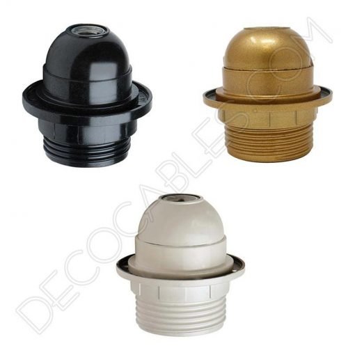 Portalámparas baquelita para pantalla con arandela E27