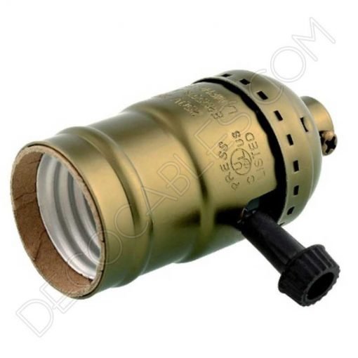 Portalámparas de latón con llave (varios colores) 13 Portalámparas de latón con interruptor giratorio color bronce