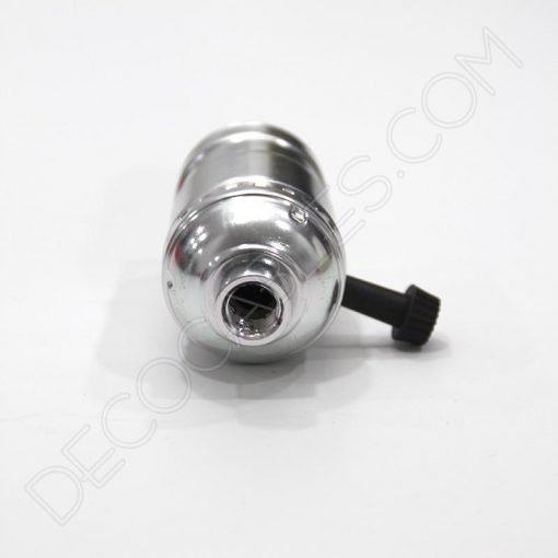 Portalámparas de latón con llave (varios colores) 10 Portalámparas de latón con llave giratoria en color cromado