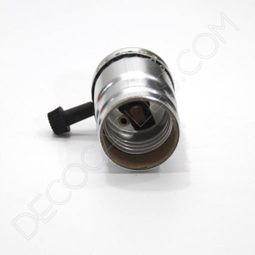 Portalámparas de latón con llave (varios colores) 9 Portalámparas de latón con llave giratoria en color cromado