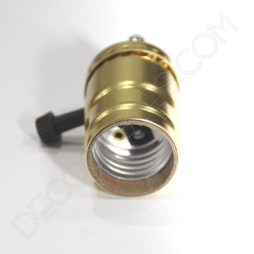 Portalámparas de latón con llave (varios colores) 7 Portalámparas de latón con llave giratoria en color dorado