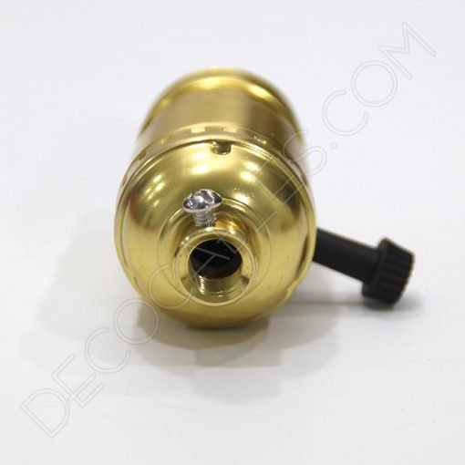 Portalámparas de latón con llave (varios colores) 6 Portalámparas de latón con llave giratoria en color dorado