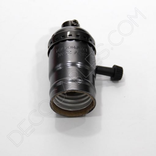 Portalámparas de latón con llave (varios colores) 4 Portalámparas de latón con llave giratoria en color negro