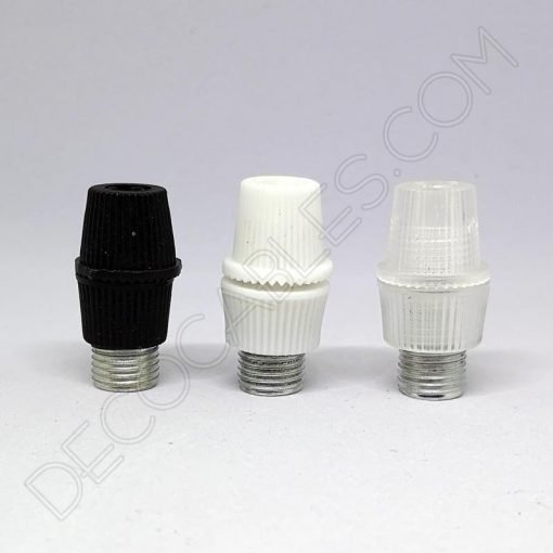 Decocables. Tienda de cables, de bombillas y de lámparas 16 Presa cables plástico con rosca metálica varios colores