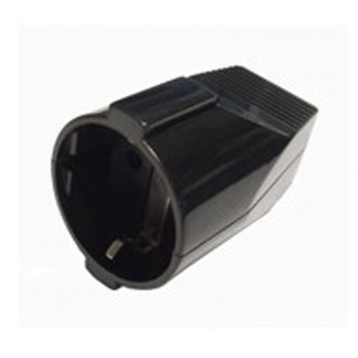 Clavija bipolar hembra con TT 2 Clavija enchufe con toma de tierra de color negro