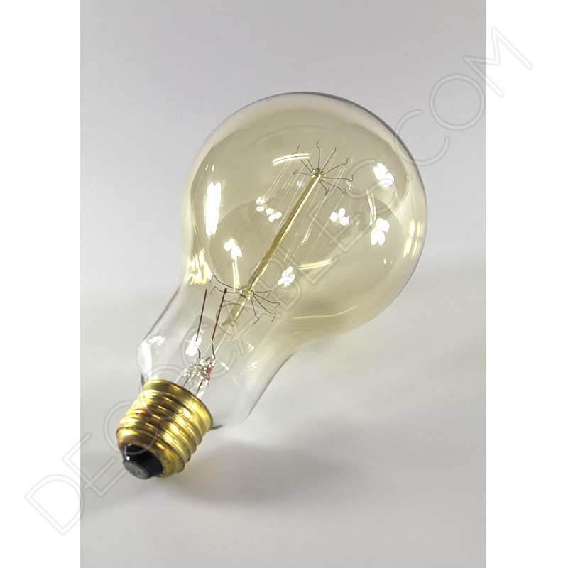 Bombilla filamento de carbono modelo Edison dorada casquillo E27 Bombilla filamento de carbono modelo Edison dorada casquillo E27