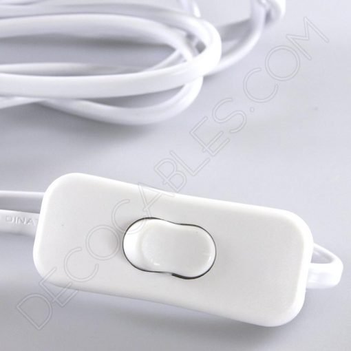 Cable plano con interruptor para lámparas (varios colores) 9 Cableado para lámpara con cable blanco