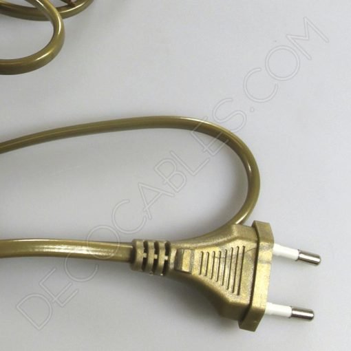 Cable plano con interruptor para lámparas (varios colores) 5 Cableado para lámpara con cable dorado