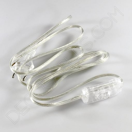 Cable plano con interruptor para lámparas (varios colores) 4 Cableado para lámpara con cable transparente
