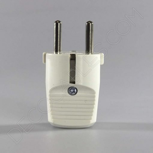 Clavija macho bipolar con toma de tierra blanca