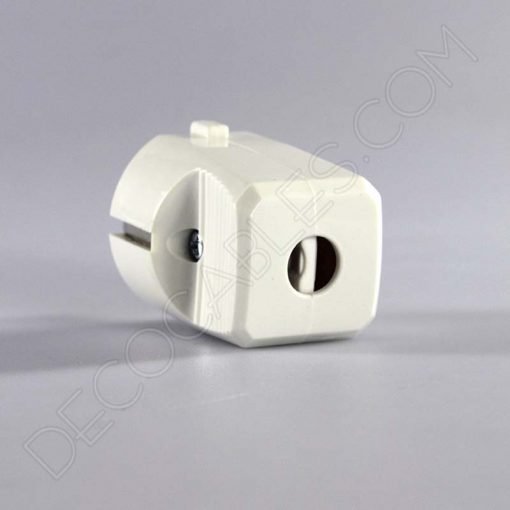 Clavija bipolar macho con TT 2 Clavija macho bipolar con toma de tierra blanca