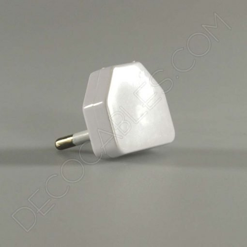 Clavija plana blanca bipolar macho pequeña