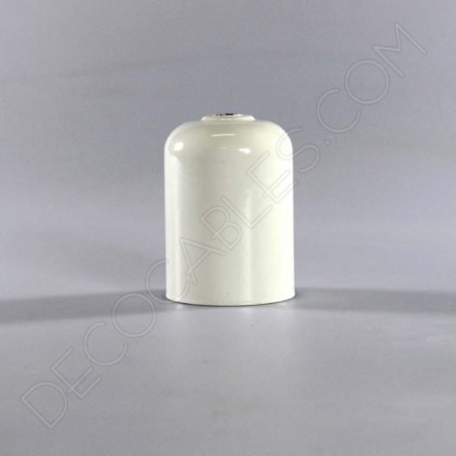 Lámpara araña de 6 brazos (Blanca) 3 Cubre portalamparas exterior metálico decorativo en color blanco