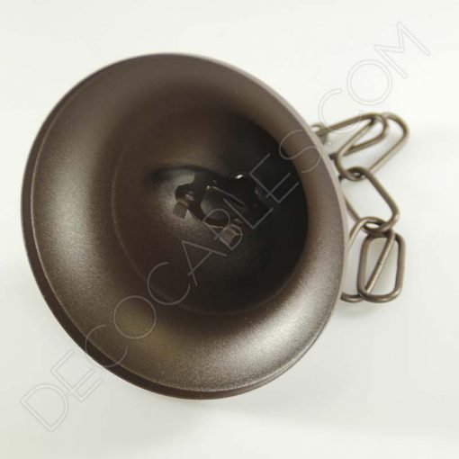 Florón metálico con cadena para lámparas marrón