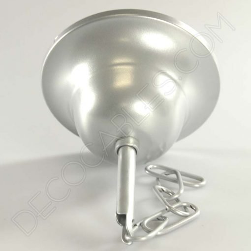 Florón metálico con cadena para lámparas plata