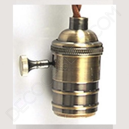 Portalámparas vintage metálico con interruptor 14 Portalámparas estilo vintage con interruptor en color anticuario