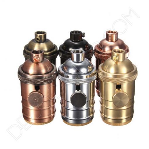Decocables. Tienda de cables, de bombillas y de lámparas 53 Portalámparas estilo vintage con interruptor en varios colores