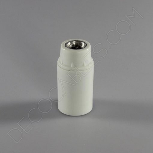 Portalámparas liso E14 (varios colores) 4 Portalámparas de baquelita liso en color blanco casquillo E14