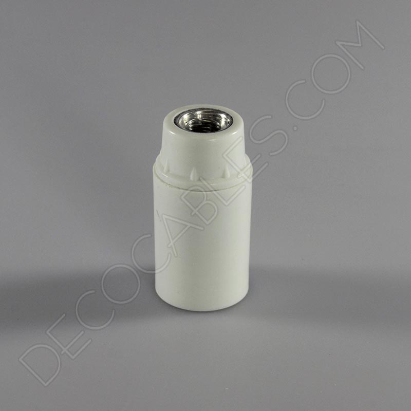 Portalámparas de baquelita liso en color blanco casquillo E14 Portalámparas de baquelita liso en color blanco casquillo E14