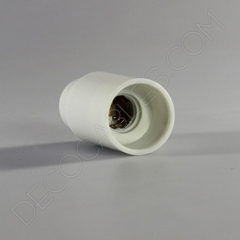 Portalámparas de baquelita liso en color blanco casquillo E14 Portalámparas de baquelita liso en color blanco casquillo E14