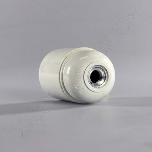 Portalámparas liso E27 (varios colores) 5 Portalámparas de baquelita liso en color blanco casquillo E27