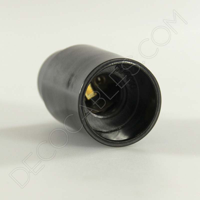 Portalámparas de baquelita liso en color negro casquillo E14 Portalámparas de baquelita liso en color negro casquillo E14