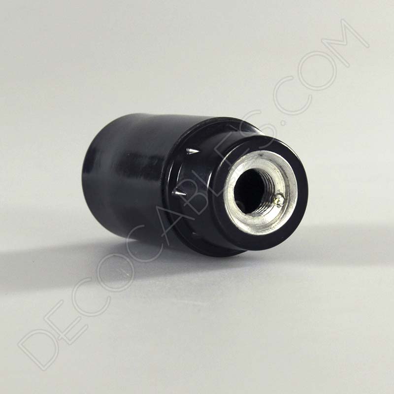 Portalámparas de baquelita liso en color negro casquillo E14 Portalámparas de baquelita liso en color negro casquillo E14