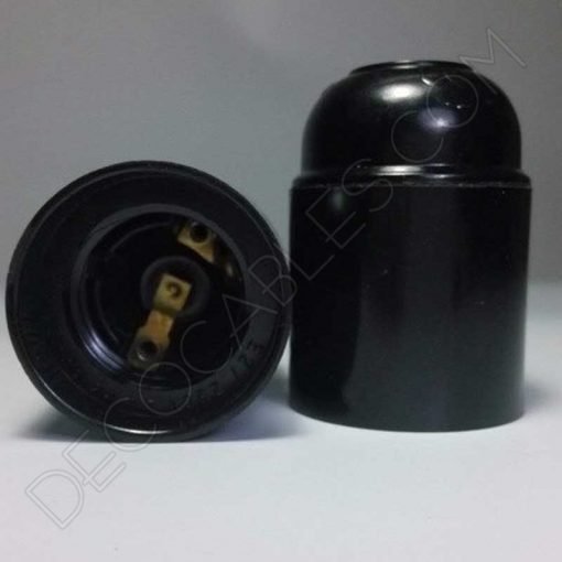 Portalámparas liso E27 (varios colores) 7 Portalámparas de baquelita liso color negro casquillo E27