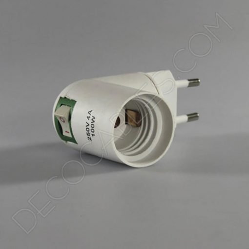 Portalámparas con clavija enchufe giratorio e interruptor