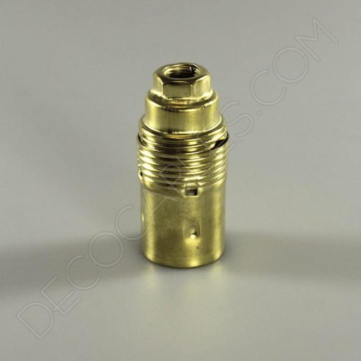 Portalámparas metálico liso de latón en color dorado casquillo E14