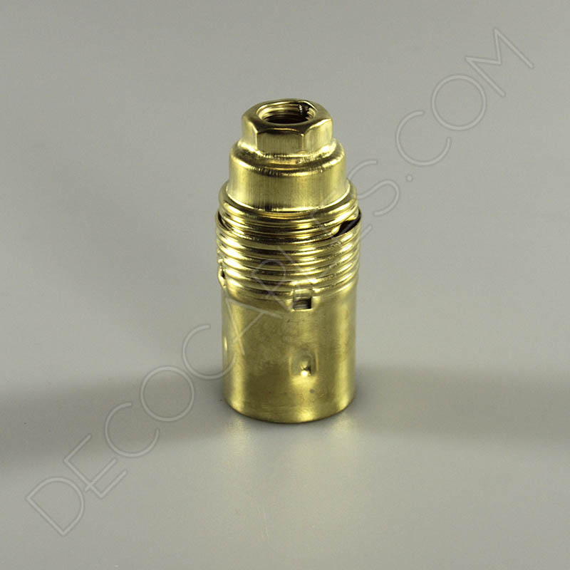 Portalámparas metálico liso de latón en color dorado casquillo E14 Portalámparas metálico liso de latón en color dorado casquillo E14