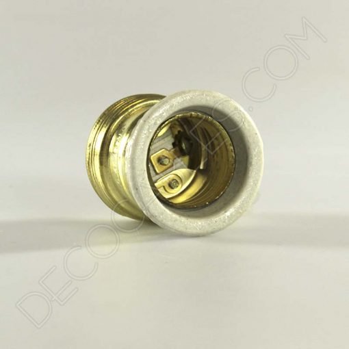 Portalámparas de latón E27 y E14 2 Portalámparas de latón y arandela cerámica E27