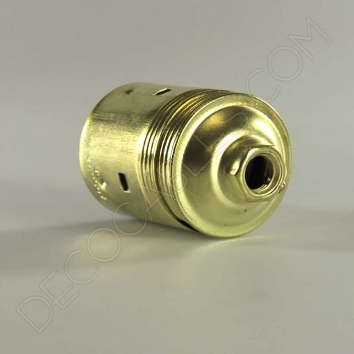 Portalámparas metálico liso E27 1 Portalámparas metálico liso de latón en color dorado casquillo E27