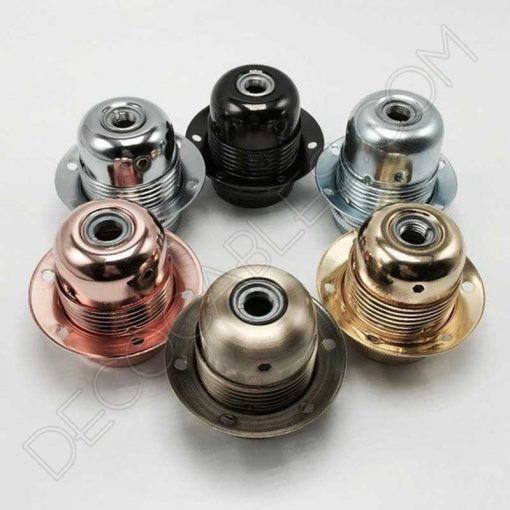 Portalámparas para pantallas metálico en varios colores