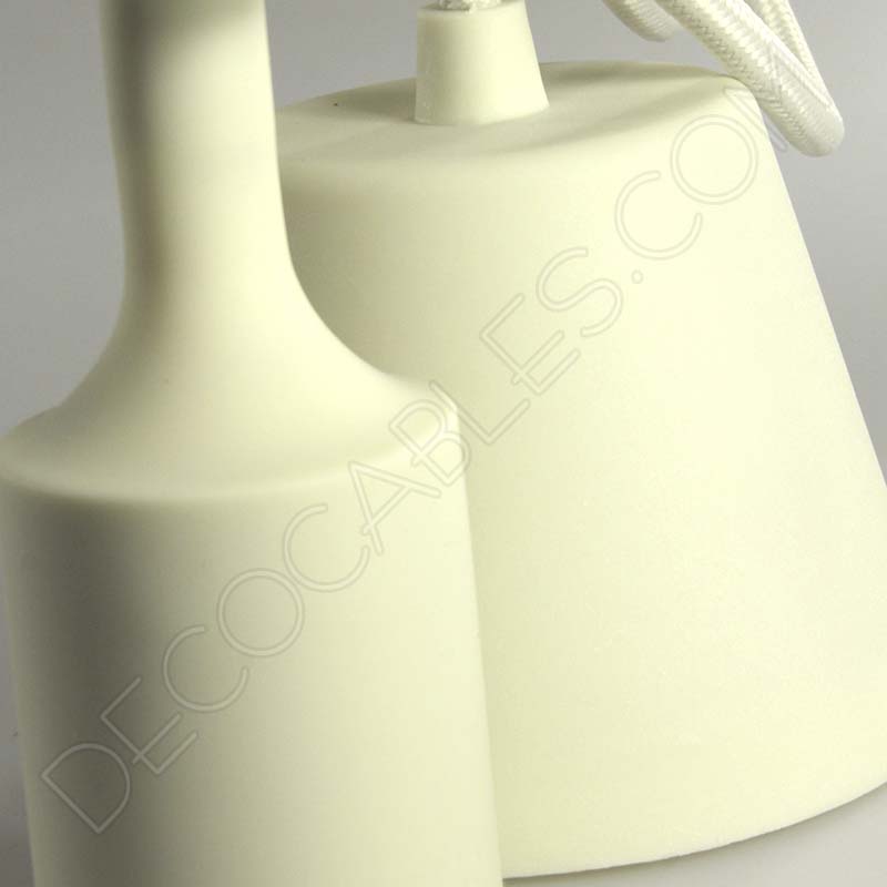 Lámparas colgantes de silicona en suspensión con cable textil a juego en color marfil Lámparas colgantes de silicona en suspensión con cable textil a juego en color marfil