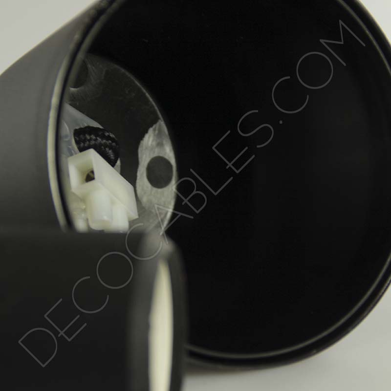 Lámparas colgantes de silicona en suspensión con cable textil a juego en color negro Lámparas colgantes de silicona en suspensión con cable textil a juego en color negro