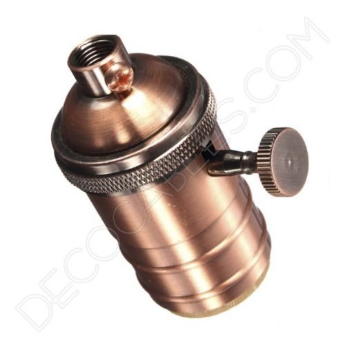 Portalámparas vintage metálico con interruptor 7 Portalámparas estilo vintage con interruptor en cobre