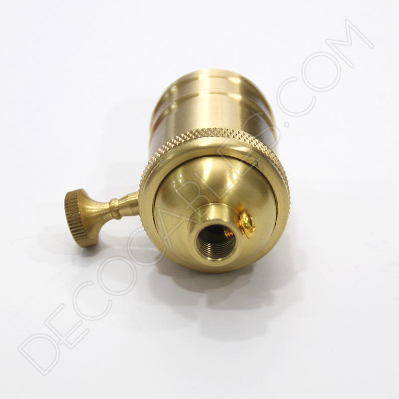 Portalámparas estilo vintage con interruptor en color dorado Portalámparas estilo vintage con interruptor en color doradoc