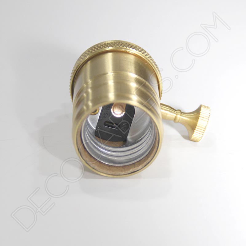 Portalámparas estilo vintage con interruptor en color dorado Portalámparas estilo vintage con interruptor en color dorado