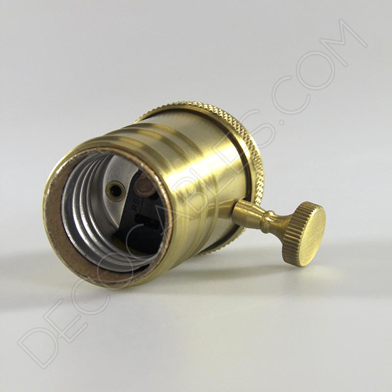 Portalámparas estilo vintage con interruptor en color dorado Portalámparas estilo vintage con interruptor en color dorado