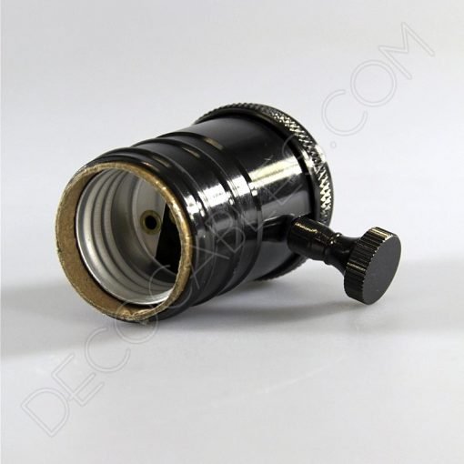 Portalámparas vintage metálico con interruptor 4 Portalámparas estilo vintage con interruptor en color negro perla