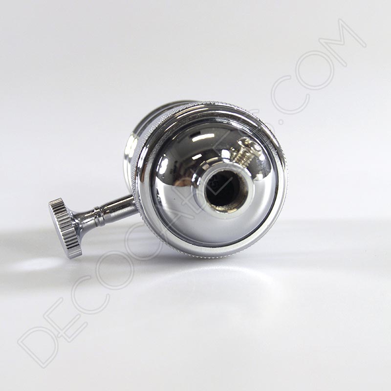 Portalámparas estilo vintage con interruptor en color cromado Portalámparas estilo vintage con interruptor en color cromado