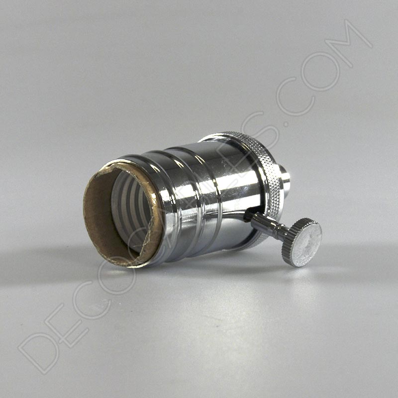 Portalámparas estilo vintage con interruptor en color cromado Portalámparas estilo vintage con interruptor en color cromado