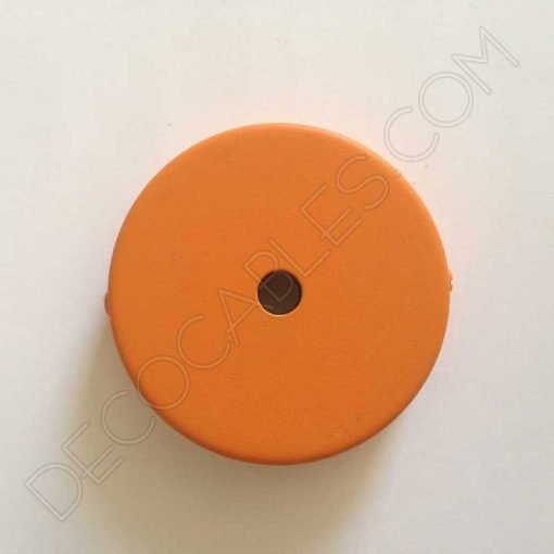 Soporte metálico para lámpara 1 orificio (diámetro 8 cm) 33 Soporte florón de techo para lámpara en hierro en color naranja