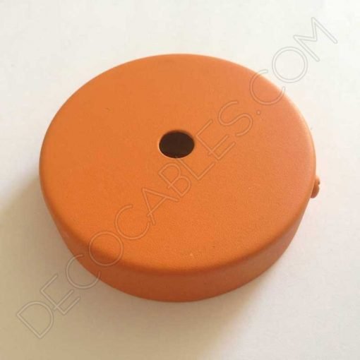 Soporte metálico para lámpara 1 orificio (diámetro 8 cm) 34 Soporte florón de techo para lámpara en hierro en color naranja