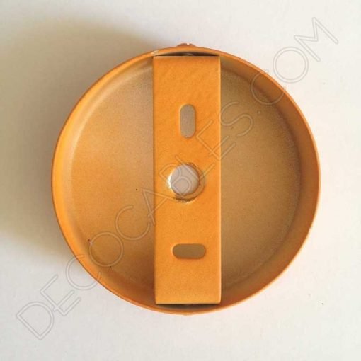 Soporte metálico para lámpara 1 orificio (diámetro 8 cm) 35 Soporte florón de techo para lámpara en hierro en color naranja