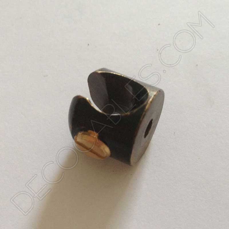 Sujeción metálica para cables color anticuario Sujeción metálica para cables color anticuario